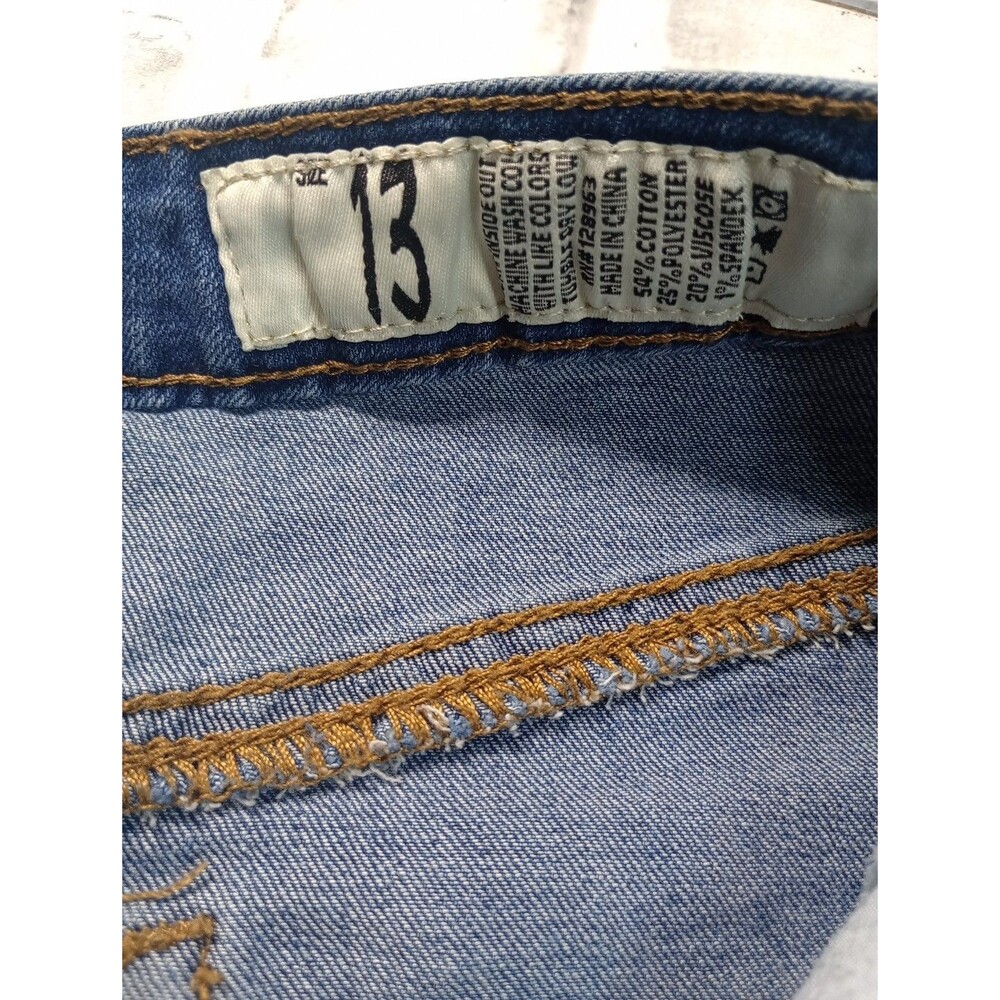 Indigo Rein Juniors Size 13 Distressed Denim Mini Skirt - Picture 7 of 9